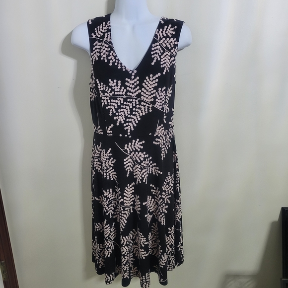 Tommy Hilfiger Pink and Black Floral Midi Dress - Picture 1 of 3
